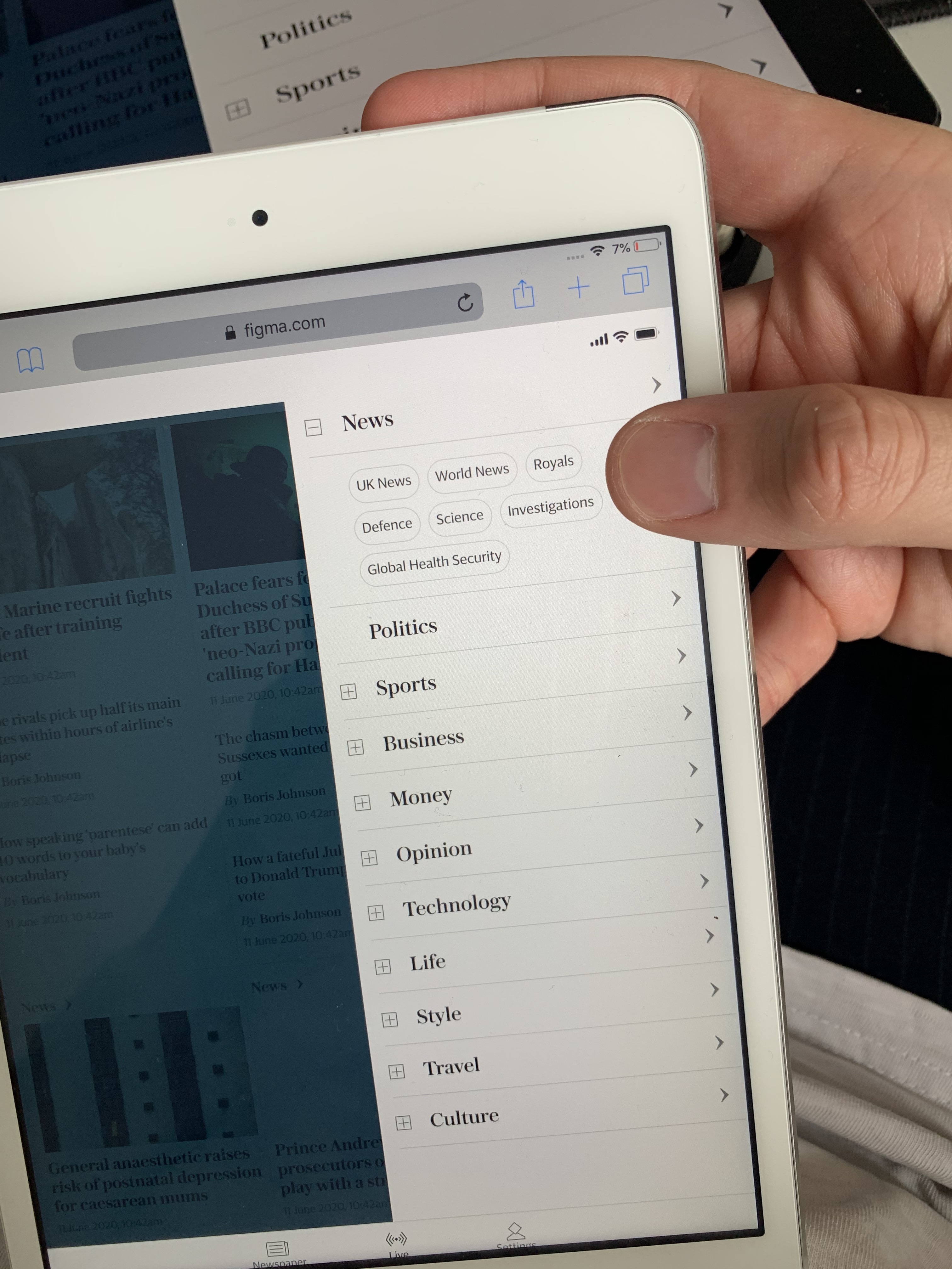Navigation prototype test 1