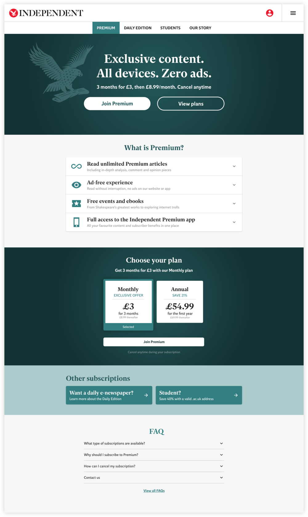 Selling page desktop