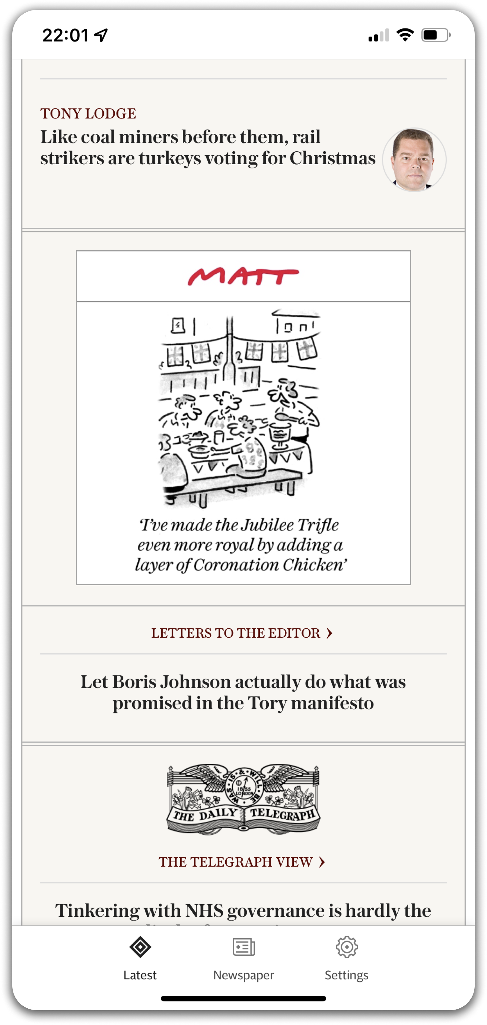 Telegraph app screen 2