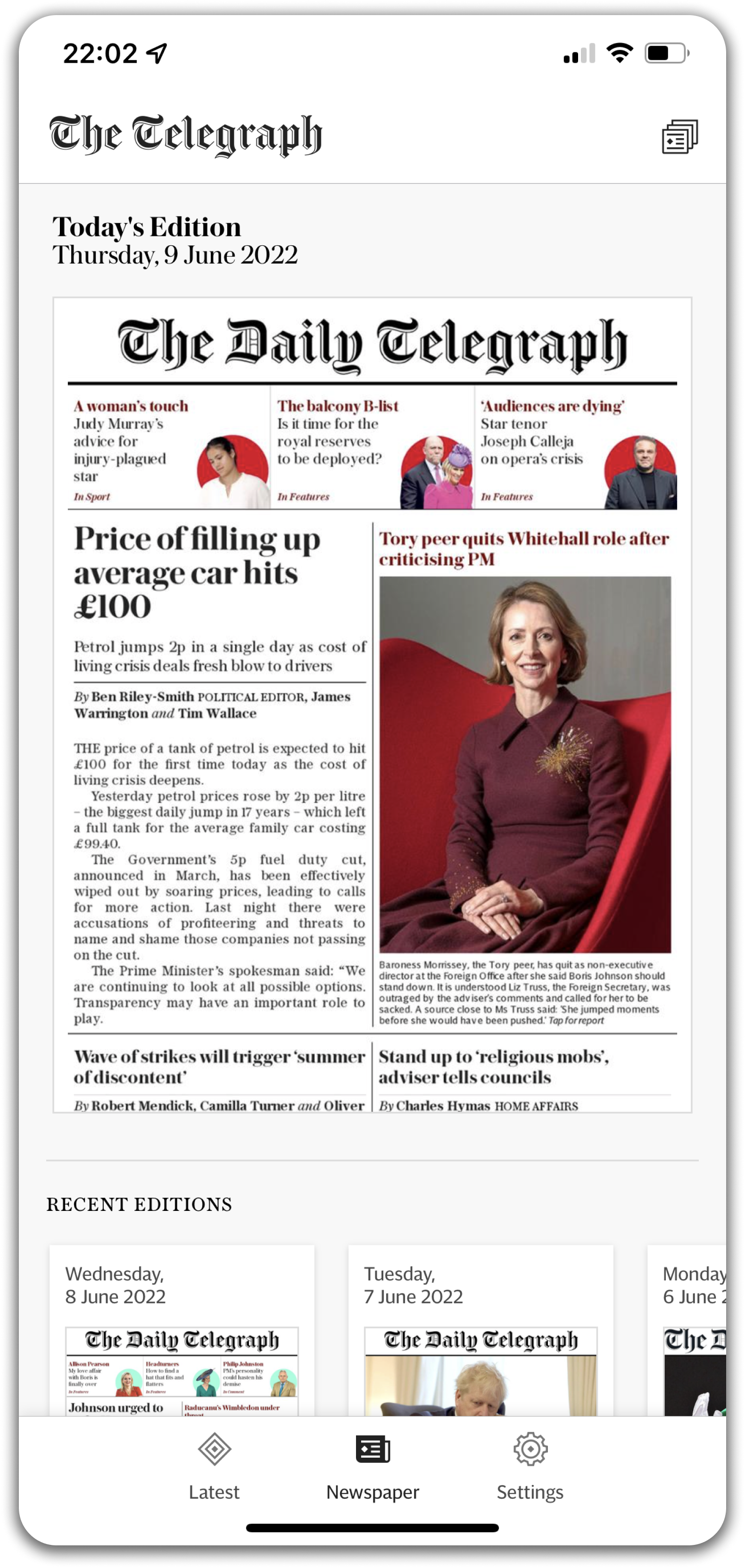 Telegraph app screen 7